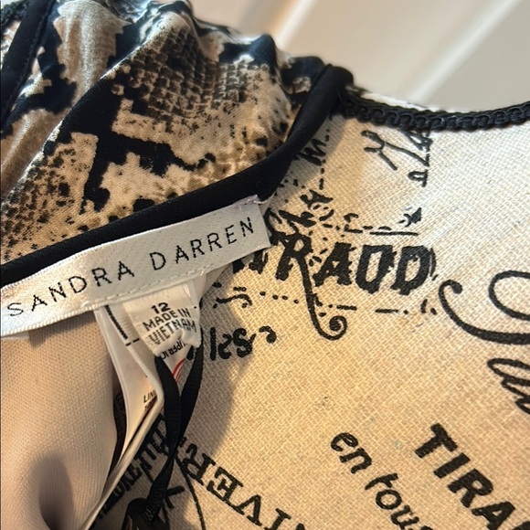 Sandra Darren Black and Gray Jumpsuit with Animal Print - Picture 6 of 9